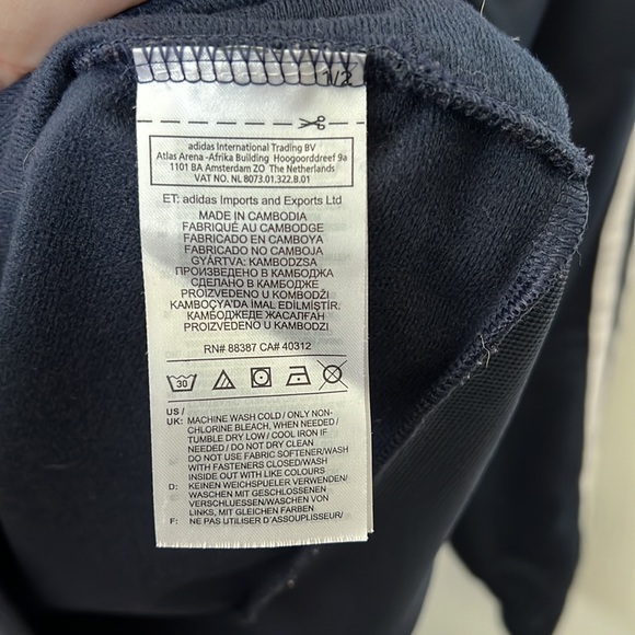 Adidas Navy Zip Up Track Jacket Size XS - Picture 4 of 4